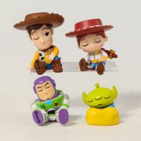 Hi Toy 4ชิ้น/เซ็ต ToyStory นอนวู้ดดี้ของ Buzz Lightyear Jessie คนต่างด้าวของเล่นรูปพีวีซีน่ารักมินิรุ่นตกแต่งตุ๊กตา