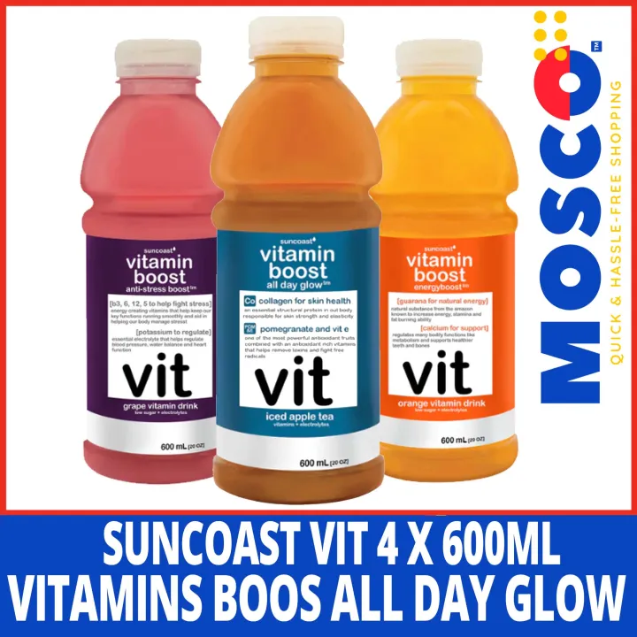 Vitamin Boost 600ml Anti-stress Boost Grape - Apple - Strawberry 