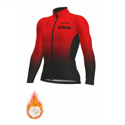 STRAVA Winter Thermal Fleece Mens Cycling Jersey long sleeve Ropa ciclismo Bicycle Wear Bike Clothing maillot Ciclismo jacket