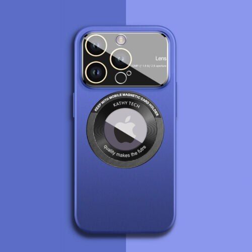 เลนส์กระจกปกป้องเคสโทรศัพท์สำหรับ-iphone-12-13-14-pro-max-14plus-สำหรับ-magsafe-ชาร์จไร้สายแม่เหล็กหลังฝ้า