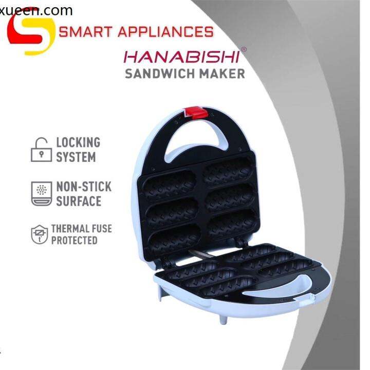 【READY STOCK】 ♛Hanabishi Hotdog Waffle Maker HSM50H Nonstick toasting