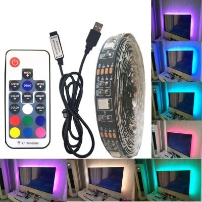DC 5V USB LED Strip 5050 Waterproof RGB LED Light Flexible 50CM 1M 2M add 3 17Key Remote For TV Background Lighting