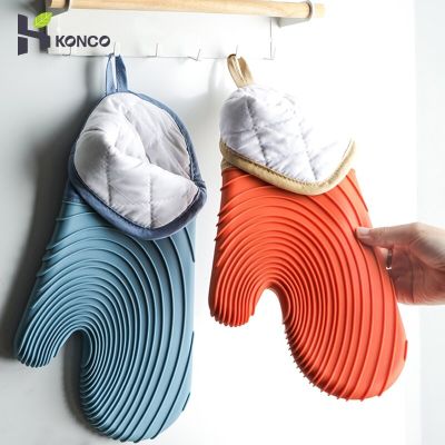 KONCO Silicone HeatProof Gloves microwave oven heat-proof gloves  Cooking Gloves Kitchen Tools Safety Gloves