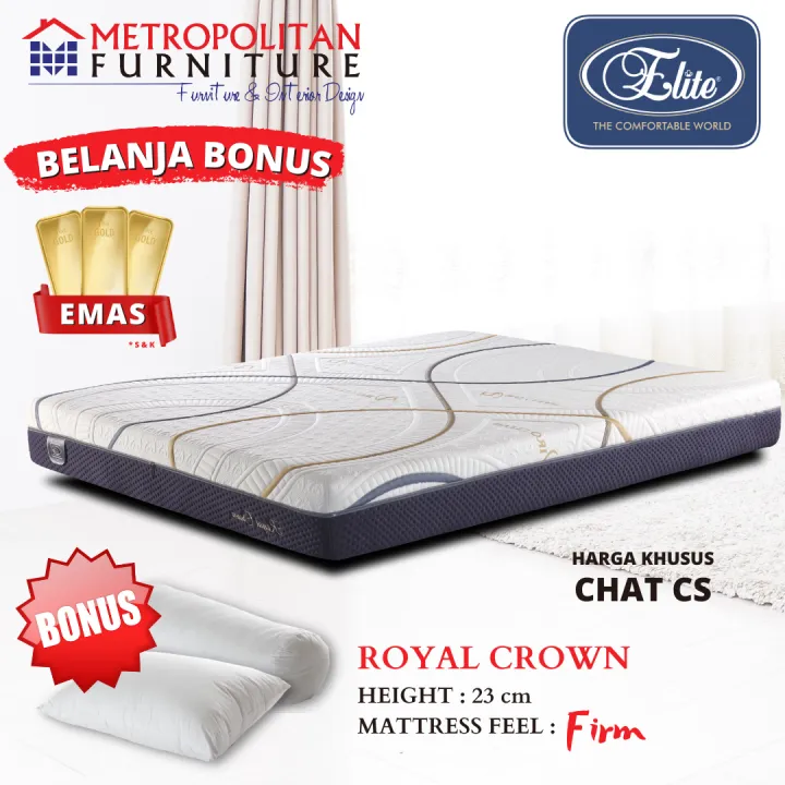 Bungalow bedenken Wind Kasur Springbed Elite Royal Crown Spring bed 100% Natural Latex Matras |  Lazada Indonesia