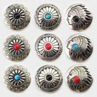 1set 20mm Snap Button Silver Metal Buttons Nail Rivet With Bead Decoration For Leathercraft Bag Snap Fastener Sewing Accessories Haberdashery