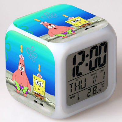 【Worth-Buy】 Reloj Despertador ดิจิทัลของเล่นเปลี่ยนสพันชบ็อบสแควร์แพนท์นาฬิกาปลุกเด็ก Led ไฟปลุกเวคเกอร์อิเล็กทรอนิกส์