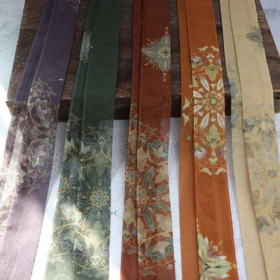 Chiffon THIN flower bird Headband hanfu kimono Hair band ribbon for dress belt COSPLAY SIZE:3x148CM