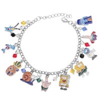 Cartoon Anime SpongeBob Charm Bracelet Cute Figures Pendant Accessories For Women Girl Gift Patrick Star Bracelets