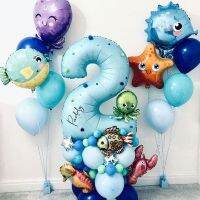 【Affordable variety of balloons】ชุดบอลลูนธีมทะเลทารกฝักบัวเพศเปิดเผยเด็กตกแต่งงานเลี้ยงวันเกิดน่ารักการ์ตูนปลาจำนวนลูกโป่งฟอยล์44ชิ้น