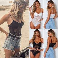 COD DSFGERTERYII ✽UP✽Women Sleeveless Lace Stretch V-Neck Leotard Bodycon Bodysuit Jumpsuits