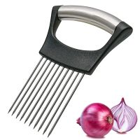 Leeseph Onion Holder Stainless Steel Onion Slicer Holder for Slicing and Storage of Onions Avocados and Vegetables