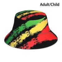 {You have a hat}Rasta Topi Bucket หมวกแก๊ปธง Rastafatian Green Gold สีแดง Yellow เร็กเก้ Vibes กลางแจ้งหมวกชาวประมงพับได้