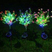 Solar Lights Camellia Rime rapeseed Lawn Lamp Outdoor Waterproof Garden Villa Fence Light LED Decoration Fluorescent Plant Lamp