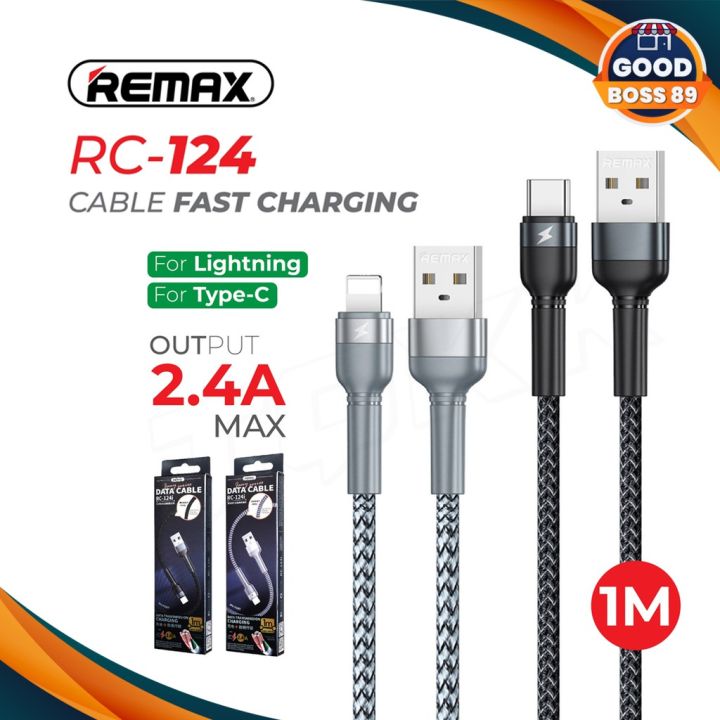 remax-rc-124-aluminum-alloy-braided-data-cable-jany-2-4a-max-สายชาร์จเร็ว-สำหรับ-iphone-ipad-type-c-สายชาร์จ-type-c-สายชาร์จโทรศัพท์-สาย-ฟาสชาร์จ-typ-c-สายชาร์จ