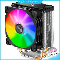 CR1200เครื่องทำความเย็น CPU RGB 3Pin 2ท่อความร้อน CPU ฮีทซิงค์โคมไฟอัตโนมัติพัดลมระบายความร้อนสำหรับ LGA 775/1150/AM4/AM3 +/AM3