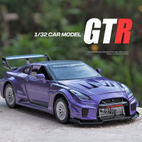 1:32 Skyline Ares นิสสัน GTR CSR2ล้อแม็กรถสปอร์ตรุ่น D Iecast โลหะของเล่นรถแข่งรุ่นจำลองเสียงและแสงเด็กของขวัญ