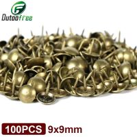 ◄☬ 100pcs 9x9mm Antique Brass Bronze Upholstery Nail Jewelry Gift Wine Case Box Sofa Decorative Tack Stud Pushpin Doornail Hardware