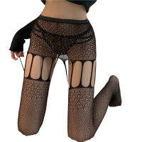 Broadfashion Club Pantyhose Fishnet ลูกไม้โปร่ง Goth Doth ภาพเย้ายวนเข้มเปิดเป้าคลับถุงน่องสำหรับปาร์ตี้