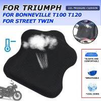 สำหรับ TRIUMPH Boneville T100 T120 T 120 100คู่บนท้องถนนอุปกรณ์เสริมรถจักรยานยนต์แผ่นเจลกันลมแผ่นตาข่ายดัน Bantal Kursi