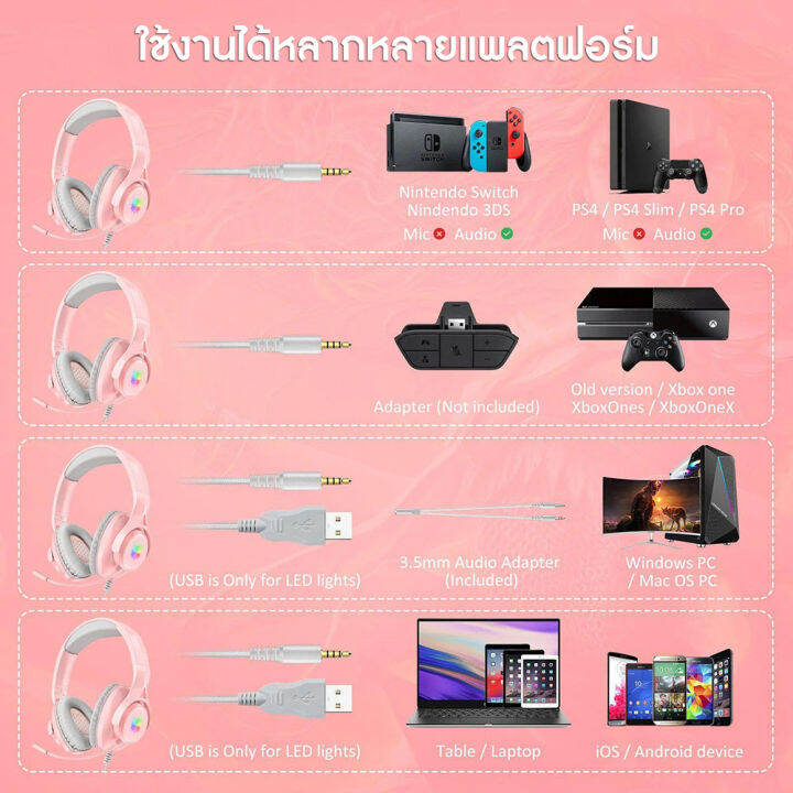 หูฟัง-onikuma-x16-gaming-headset-หูฟังเกมส์มิ่ง-หูฟังเล่นเกมส์-เสียงดังฟังชัด-มีแสงไฟ-rgb-ไมโครโฟนตัดเสียงรบกวน-รับประกัน-2-ปี-mobuying