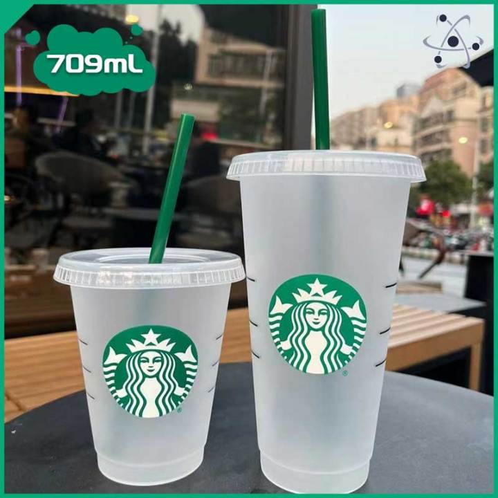 Starbucks 2 Pack Reusable Venti Frosted Cold Cup With