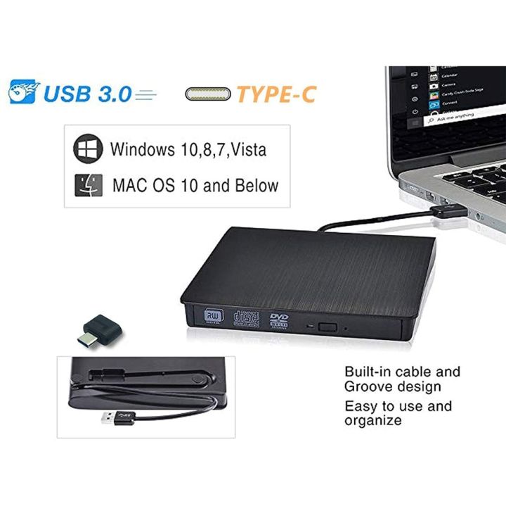 ผลิตภัณฑ์ที่น่าเชื่อถือส่วนลดไดรฟ์ดีวีดีซีดีภายนอก-usb-c-writer-type-c-usb-3-0-cd-dvd-เครื่องเล่นดีวีดีภายนอก-combo-ความเร็วสูง-rewriter-สำหรับแล็ปท็อปและโน้ตบุ๊คเดสก์ท็อปพีซี