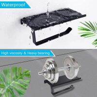 Black Toilet Punch-free Toilet Paper Holder Can Put Cell Phone Plants Toilet Mobile Phone Debris Rack Platform Bathroom Storage Toilet Roll Holders