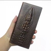 กระเป๋าสตางค์ กระเป๋าผู้ชายใบยาว ลายหนังจรเข้  J60จระเข้พับใบยาว- ?Crocodile  Wallets?หนังนิ่ม ทนทาน?พร้อมส่งทันที✅