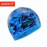 Speedo หมวกซิลิโคนว่ายน้ำบูมเยาวชนพิมพ์ลายกันน้ำแฟชั่นขนาดใหญ่ชายและหญิงชุดฝึกอาชีพ