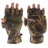 Winter Cotton Filling Camouflage Half Finger Flip Gloves Flexible And Warm Sports Hiking Protective Military Tactical Mittens