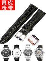 Armani Mens Crocodile Pattern Watch Strap Leather Fits AR2447/2434/2432/4629/2458สร้อยข้อมือ