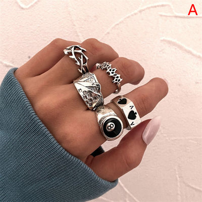 💖【Lowest price】MH ชุดแหวนผู้หญิงผู้ชายเครื่องประดับแหวนวินเทจ