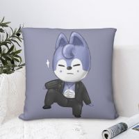 （ALL IN STOCK XZX）ABS Wolfchan Square Pillow Case Double sided Printing Creative Pillow Case Sofa Home Decoration Simple Size 45 * 45cm   (Double sided printing with free customization of patterns)