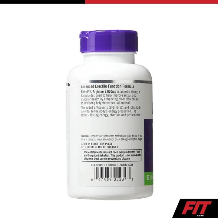 ของแท้-พร้อมส่ง-natrol-l-arginine-3-000-mg-90-tablets