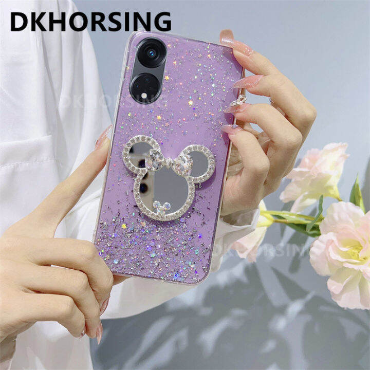 dkhorsing-เคสดาวระยิบระยับสุดหรูสำหรับ-oppo-a98-a78-a77-a57เคสโทรศัพท์เนื้อนิ่ม-tpu-a77s-a96-a76-a17-a17k-a16-a16k-ซิลิโคนใสใหม่ฝาหลัง5g-เคส-oppo-a78-5g-พร้อมขายึดกระจกเงาน่ารักแฟชัน