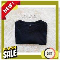 ถูกเวอร์  เสื้อยืด ``สีดำ BLACK`` TShirt พรีเมี่ยมอย่างดี ผ้า SUPERSOFT คอกลม เนื้อสัมผัสนุ่ม ผ้า cotton100% คัดเน้นๆ