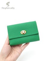 SC Fashion Women Real Cowhide Small Wallet Luxury Lock Cover Soft Litchi Pattern Leather Coin Purse Daily Portable Card Holders Card Holders