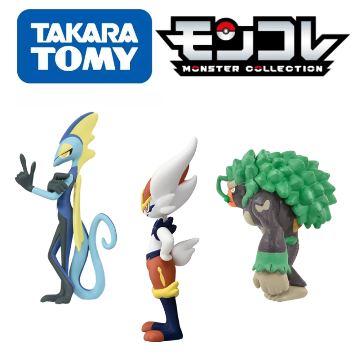 tomy-pokemon-figures-monster-collection-sword-and-shield-kawaii-initial-pok-mon-evolution-grookey-scorbunny-anime-childs-gifts