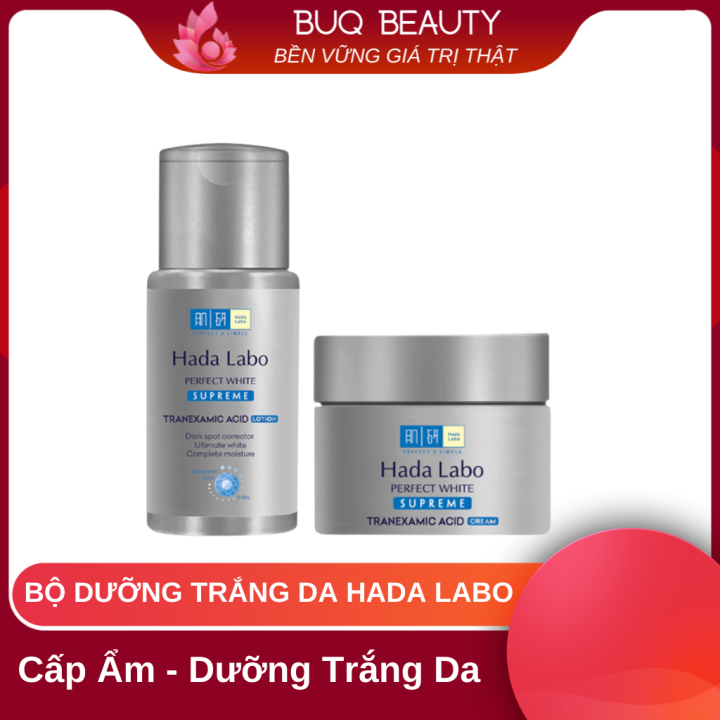 Combo Trọn Bộ Dưỡng Trắng Toàn Diện Hada Labo Perfect White Supreme Xám (  Dung Dịch + Kem Dưỡng ) Chính Hãng - Hadalabo | Lazada.Vn