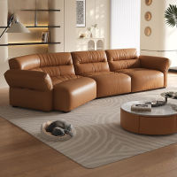 TATA HOME Sailing Leather sofa Italian Minimalist light luxury โซฟาหนัง modern Special shaped โซฟาเข้ามุม โซฟาแฟชั่น