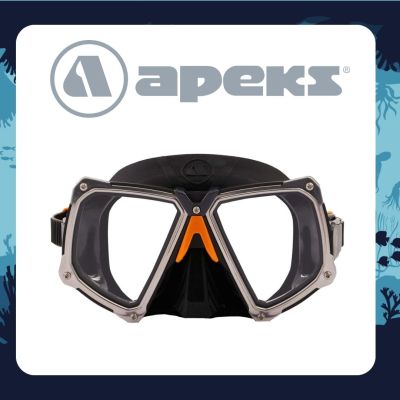 Apeks VX2 Dive Mask BLACK / ORANGE scuba diving Extremely durable, strong and lightweight mask with stainless steel outer frame and carbon fibre-filled inner frame
