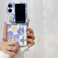 เคสกันกระแทกลายดอกทิวลิปแบบเต็มหน้าจอลายดอกไม้3D สไตล์เกาหลีสไตล์ฝรั่งเศสที่น่ารักมีฝาปิด Findn2หากัน N2ออปโป้ไฟนด์ฝาพับ N2