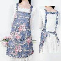 Apron female sun back rural broken beautiful Korean waterproof suits the three-piece fashion good-looking household kitchen