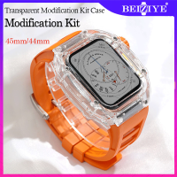 สายนาฬิกา สำหรับ Apple Watch Ultra Series 8 7 45mm 49mm สาย i watch Series 6 5 4 SE 44mm ยางสาย พร้อมเคส สีใส เคส Modification Kit อุปกรณ์เสริมสม