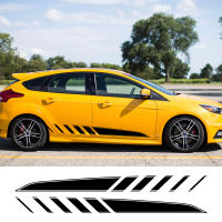 2PCS Car Stickers For Ford Focus MK2 MK3 MK1 MK4 2 3 1 Auto Door Side Skirt Stripes Decor Graphics Vinyl PVC Decals Accessories