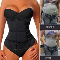 Women Neoprene Waist Fitness Shaper With Adjustable Double Straps Zipper CorsetsPolyester Postpartum Body Shaping Trainer Slimming Yoga Weight Loss Belt