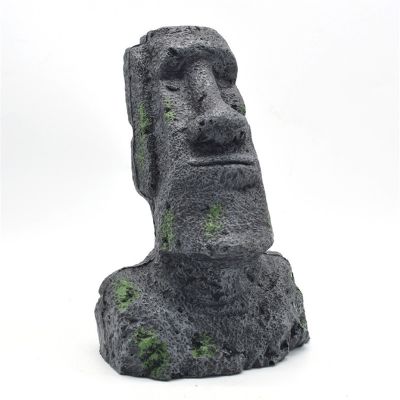 S Ancient Easter Island Stone Head Aquarium Ornament Fish Tank Decoration Accessories Suitable for salt water and fresh water