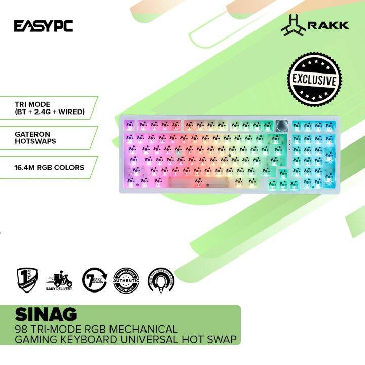 EasyPC | RAKK SINAG 98 Tri-Mode RGB Universal Hot Swap Barebone Tri ...