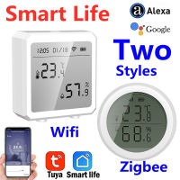 Tuya WIFI Zigbee อุณหภูมิและความชื้น Sensor Controller Meter เครื่องวัดอุณหภูมิความชื้นในร่มพร้อมจอแสดงผล LCD สำหรับ Smart Home