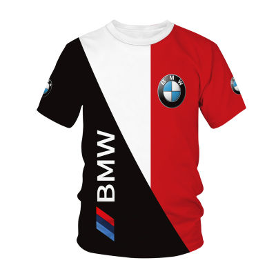 BMW โลโก้3D พิมพ์ผู้ชายและผู้หญิงแฟชั่นลำลองแขนสั้นเสื้อยืดกีฬากลางแจ้งด้านบน